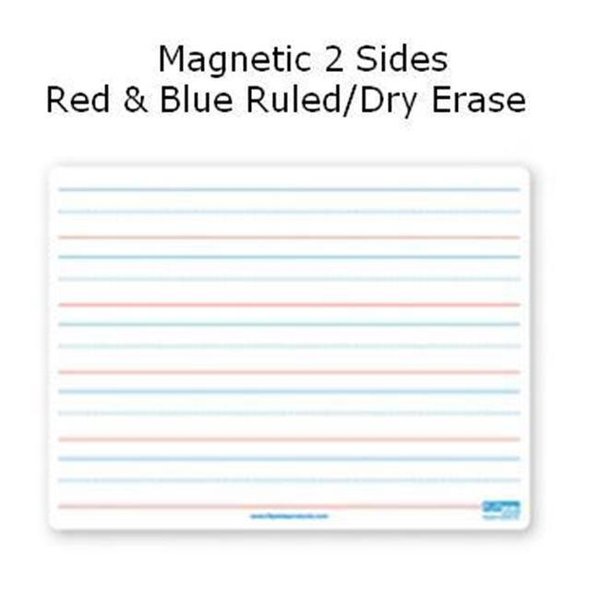 Flipside Products Flipside Products 10176 9x12 Dry Erase Board Magnetic Both Sides Red & Blue Ruled-Dry Erase 10176